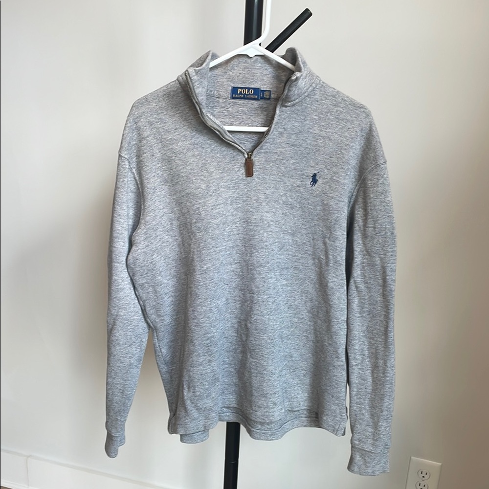 Polo by Ralph Lauren Gray Zip Up Sweater Classic Knit